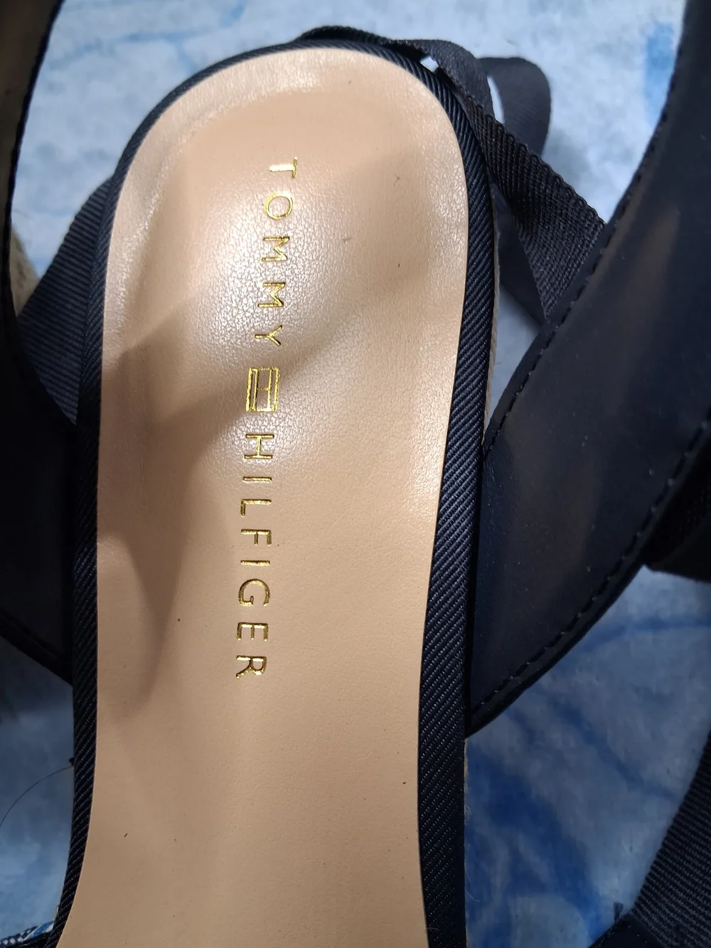 Tommy Hilfiger Blue Striped Espadrille Wedge Sandals